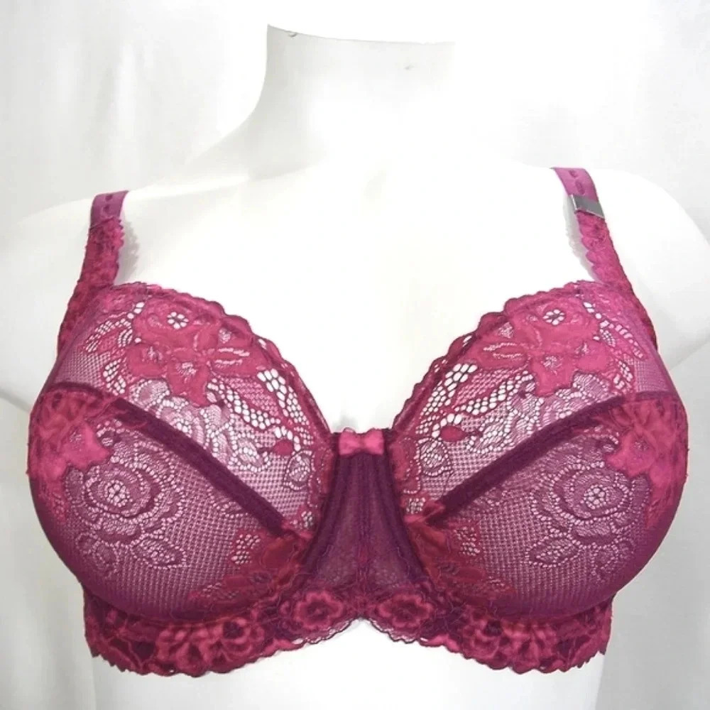 34C Paramour by Felina Madison UW Bra Grape Wine NWT